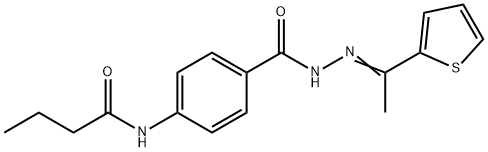 N-[4-({2-[1-(2-thienyl)ethylidene]hydrazino}carbonyl)phenyl]butanamide Struktur