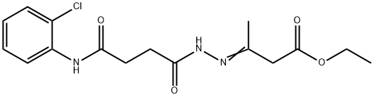 ethyl 3-({4-[(2-chlorophenyl)amino]-4-oxobutanoyl}hydrazono)butanoate Struktur