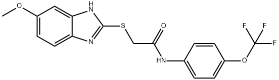 2-[(6-methoxy-1H-benzimidazol-2-yl)sulfanyl]-N-[4-(trifluoromethoxy)phenyl]acetamide Struktur