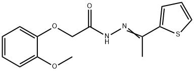 2-(2-methoxyphenoxy)-N'-[1-(2-thienyl)ethylidene]acetohydrazide Struktur