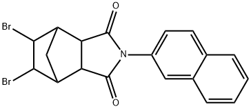 5,6-dibromo-2-(naphthalen-2-yl)hexahydro-1H-4,7-methanoisoindole-1,3(2H)-dione Struktur