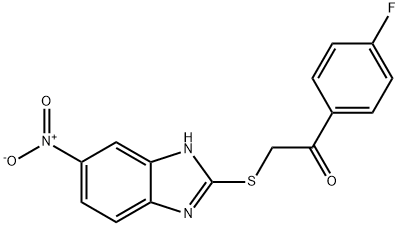 1-(4-fluorophenyl)-2-[(5-nitro-1H-benzimidazol-2-yl)sulfanyl]ethanone Struktur