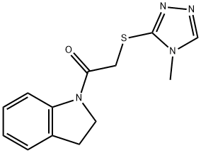 1-(indolin-1-yl)-2-((4-methyl-4H-1,2,4-triazol-3-yl)thio)ethan-1-one Struktur