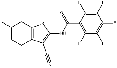 N-(3-cyano-6-methyl-4,5,6,7-tetrahydro-1-benzothiophen-2-yl)-2,3,4,5,6-pentafluorobenzamide Struktur