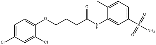 4-(2,4-dichlorophenoxy)-N-(2-methyl-5-sulfamoylphenyl)butanamide Struktur