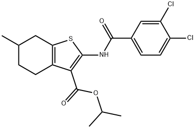 propan-2-yl 2-[(3,4-dichlorobenzoyl)amino]-6-methyl-4,5,6,7-tetrahydro-1-benzothiophene-3-carboxylate Struktur