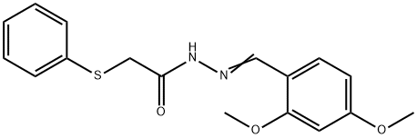 Phenylsulfanyl-acetic acid (2,4-dimethoxy-benzylidene)-hydrazide Struktur