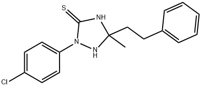 2-(4-chlorophenyl)-5-methyl-5-(2-phenylethyl)-1,2,4-triazolidine-3-thione Struktur