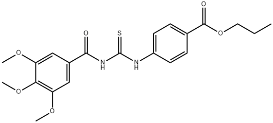 propyl 4-({[(3,4,5-trimethoxybenzoyl)amino]carbonothioyl}amino)benzoate Struktur