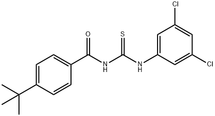 4-tert-butyl-N-{[(3,5-dichlorophenyl)amino]carbonothioyl}benzamide Struktur