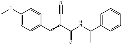 (E)-2-cyano-3-(4-methoxyphenyl)-N-(1-phenylethyl)prop-2-enamide Struktur