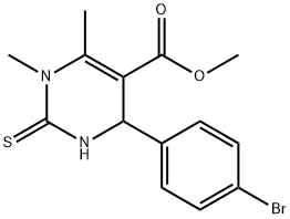 methyl 4-(4-bromophenyl)-1,6-dimethyl-2-thioxo-1,2,3,4-tetrahydropyrimidine-5-carboxylate Struktur