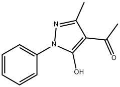 1-(5-hydroxy-3-methyl-1-phenyl-1H-pyrazol-4-yl)ethan-1-one Struktur