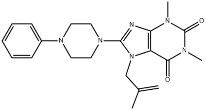 1,3-dimethyl-7-(2-methylallyl)-8-(4-phenylpiperazin-1-yl)-3,7-dihydro-1H-purine-2,6-dione Struktur