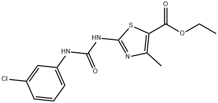 ethyl 2-(3-(3-chlorophenyl)ureido)-4-methylthiazole-5-carboxylate Struktur