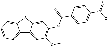 N-(2-methoxydibenzo[b,d]furan-3-yl)-4-nitrobenzamide Struktur