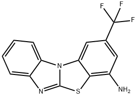 6-Trifluoromethyl-9-thia-4b,10-diaza-indeno[1,2-a]inden-8-ylamine Struktur