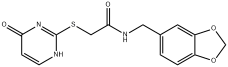 N-(1,3-benzodioxol-5-ylmethyl)-2-[(4-hydroxypyrimidin-2-yl)sulfanyl]acetamide Struktur