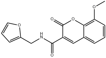 N-(furan-2-ylmethyl)-8-methoxy-2-oxo-2H-chromene-3-carboxamide Struktur