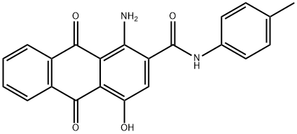 1-amino-4-hydroxy-9,10-dioxo-N-(p-tolyl)-9,10-dihydroanthracene-2-carboxamide Struktur