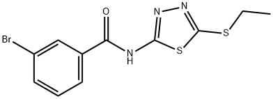 3-bromo-N-(5-(ethylthio)-1,3,4-thiadiazol-2-yl)benzamide Struktur