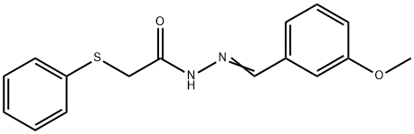 Phenylsulfanyl-acetic acid (3-methoxy-benzylidene)-hydrazide Struktur