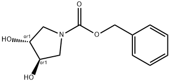 benzyl-trans-3,4-dihydroxypyrrolidine-1-carboxylate Struktur