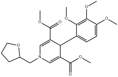 dimethyl 1-(tetrahydrofuran-2-ylmethyl)-4-(2,3,4-trimethoxyphenyl)-1,4-dihydropyridine-3,5-dicarboxylate Struktur