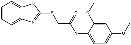 2-(benzo[d]oxazol-2-ylthio)-N-(2,4-dimethoxyphenyl)acetamide Struktur