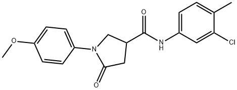 N-(3-chloro-4-methylphenyl)-1-(4-methoxyphenyl)-5-oxopyrrolidine-3-carboxamide Struktur