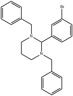 1,3-dibenzyl-2-(3-bromophenyl)hexahydropyrimidine Struktur