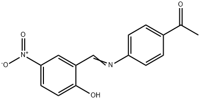 1-{4-[(2-hydroxy-5-nitrobenzylidene)amino]phenyl}ethanone Struktur