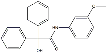 2-hydroxy-N-(3-methoxyphenyl)-2,2-diphenylacetamide Struktur