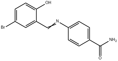 4-[(5-bromo-2-hydroxybenzylidene)amino]benzamide Struktur