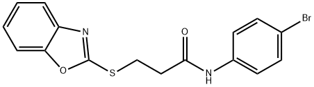 3-(1,3-benzoxazol-2-ylsulfanyl)-N-(4-bromophenyl)propanamide Struktur