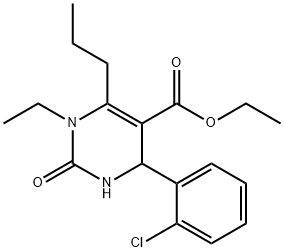 ethyl 4-(2-chlorophenyl)-1-ethyl-2-oxo-6-propyl-1,2,3,4-tetrahydropyrimidine-5-carboxylate Struktur