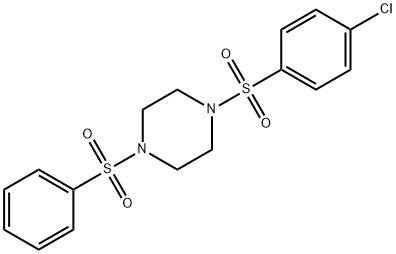 1-[(4-chlorophenyl)sulfonyl]-4-(phenylsulfonyl)piperazine Struktur