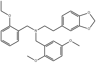 2-(1,3-benzodioxol-5-yl)-N-(2,5-dimethoxybenzyl)-N-(2-ethoxybenzyl)ethanamine Struktur