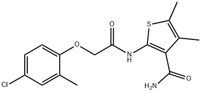 2-{[(4-chloro-2-methylphenoxy)acetyl]amino}-4,5-dimethyl-3-thiophenecarboxamide Struktur