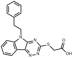 {[5-(2-phenylethyl)-5H-[1,2,4]triazino[5,6-b]indol-3-yl]sulfanyl}acetic acid Struktur