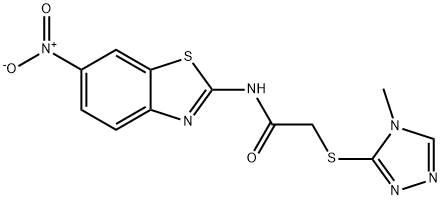 2-[(4-methyl-4H-1,2,4-triazol-3-yl)sulfanyl]-N-(6-nitro-1,3-benzothiazol-2-yl)acetamide Struktur