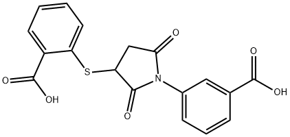 2-((1-(3-carboxyphenyl)-2,5-dioxopyrrolidin-3-yl)thio)benzoic acid Struktur