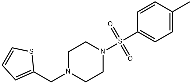 1-[(4-methylphenyl)sulfonyl]-4-(thiophen-2-ylmethyl)piperazine Struktur