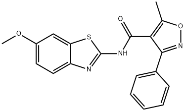 N-(6-methoxy-1,3-benzothiazol-2-yl)-5-methyl-3-phenyl-1,2-oxazole-4-carboxamide Struktur