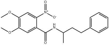 4,5-dimethoxy-2-nitro-N-(4-phenylbutan-2-yl)benzamide Struktur