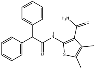 2-[(diphenylacetyl)amino]-4,5-dimethyl-3-thiophenecarboxamide Struktur