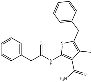 5-benzyl-4-methyl-2-[(phenylacetyl)amino]-3-thiophenecarboxamide Struktur