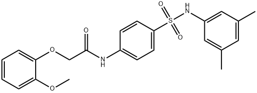 N-(4-{[(3,5-dimethylphenyl)amino]sulfonyl}phenyl)-2-(2-methoxyphenoxy)acetamide Struktur