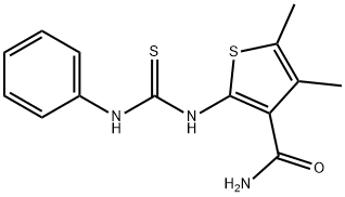 2-[(anilinocarbonothioyl)amino]-4,5-dimethyl-3-thiophenecarboxamide Struktur