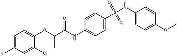 2-(2,4-dichlorophenoxy)-N-(4-{[(4-methoxyphenyl)amino]sulfonyl}phenyl)propanamide Struktur